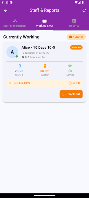 Clock in Clock out Screenshot 3