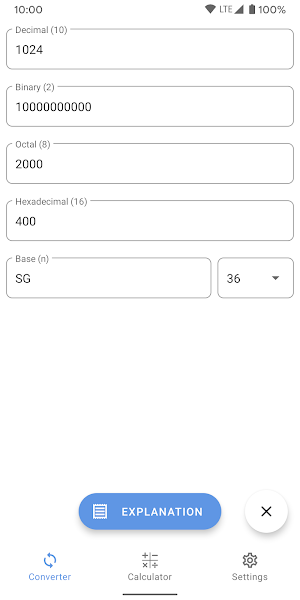 Calculator of number systems. Converter. Decision Screenshot 3