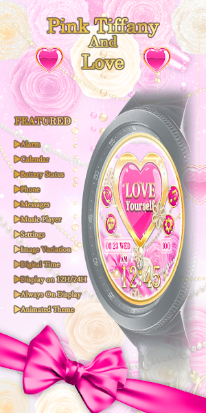 Pink Tiffany Love - Watchface Screenshot 1
