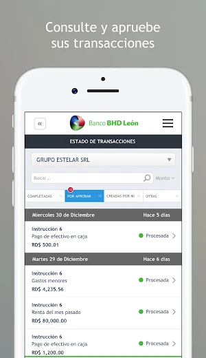 Móvil Banking Empresarial BHD León Screenshot 2