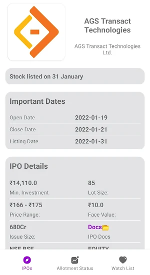 IPO Alerts Allotments, Details Screenshot 2