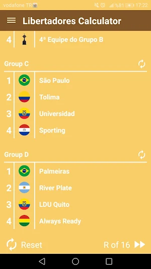 Libertadores Calculator 2022 Screenshot 2