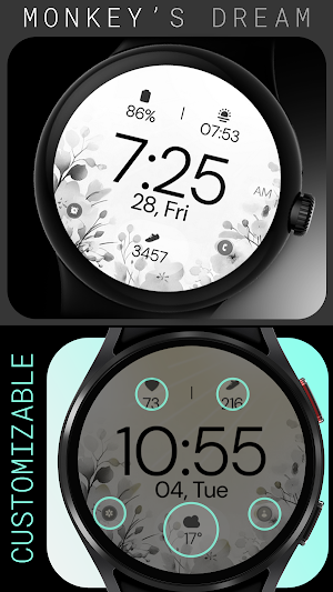 Gray Floral elegant watch face Screenshot 0
