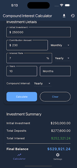 Compound Interest Calculator Screenshot 0