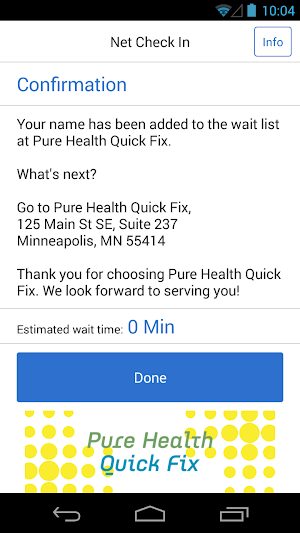 Net Check In - Pure Health Quick Fix Screenshot 2