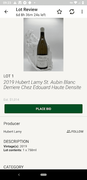 VinoAuctions Screenshot 2