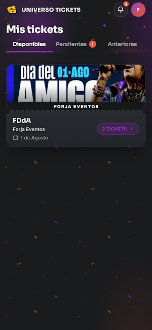 Universo Tickets Screenshot 2