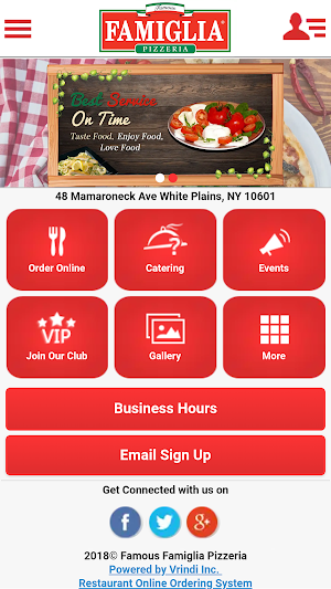 Famous Famiglia Pizzeria WP Screenshot 0