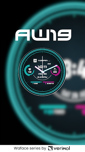 AW19 Neon Cyberpunk Watch Face Screenshot 0