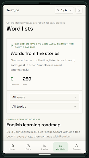 TaleType: Learn English Screenshot 1