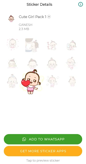Animated Cute Girl Stickers WA Screenshot 2
