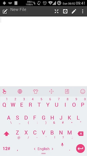 Keyboard Theme Flat White Pink Screenshot 0