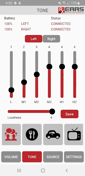 RxEars Remote Control App Screenshot 2