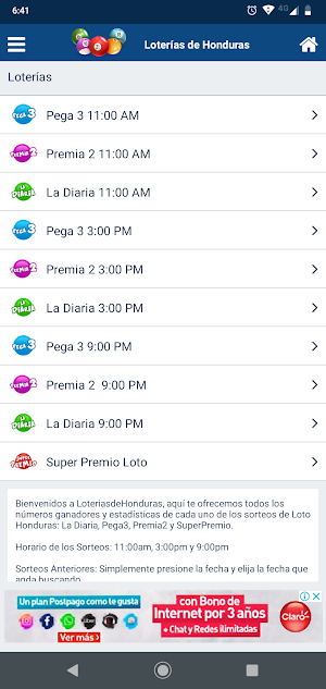 Loterías de Honduras Screenshot 1