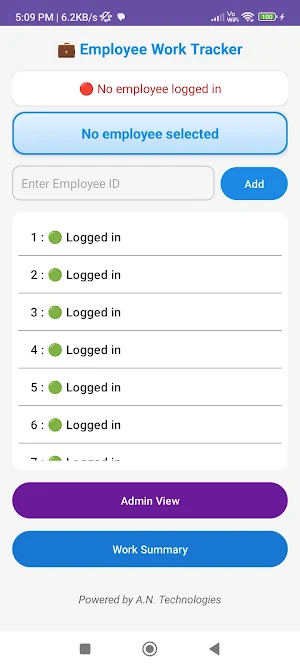 Employee Work Tracker App Screenshot 0