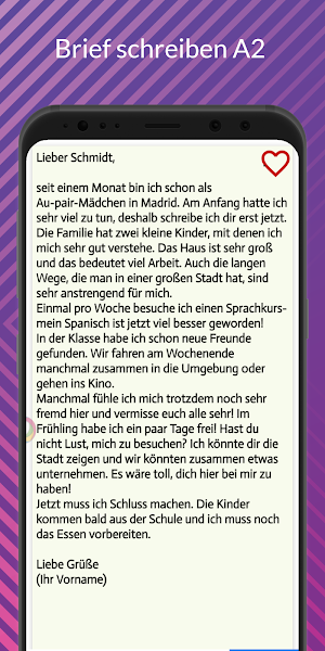 Brief schreiben A2 Screenshot 3