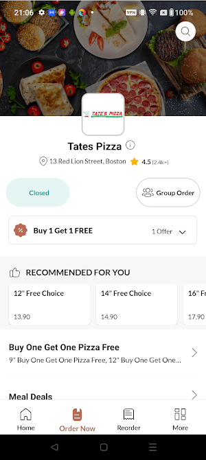 Tates Pizza Screenshot 2