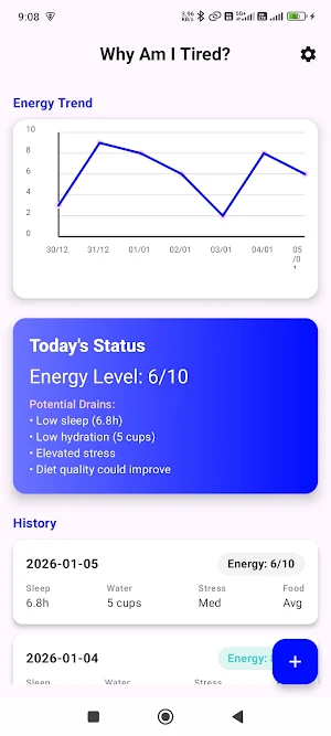 Why Am I Tired? Tracker Screenshot 3