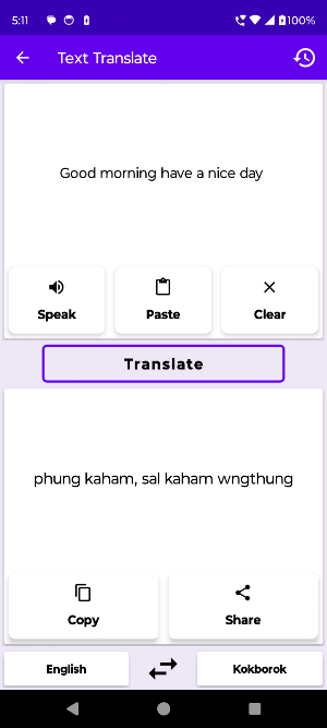 English To Kokborok Translator Screenshot 1