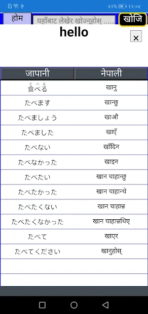 Japanese Dictionary Screenshot 2