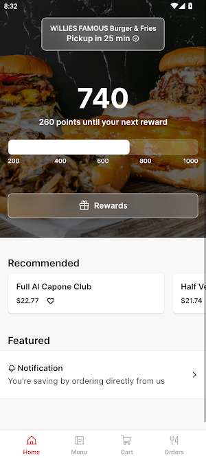 WILLIES FAMOUS Burger & Fries Screenshot 0