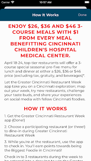 Cincinnati Restaurant Week Screenshot 1