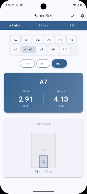 Paper Size Converter(20자) Screenshot 1