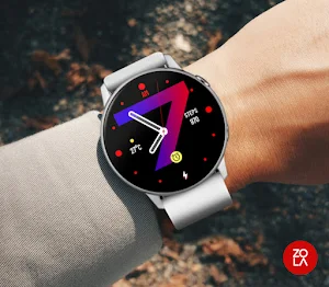 Hybrid Blue Red Watch Face Screenshot 2