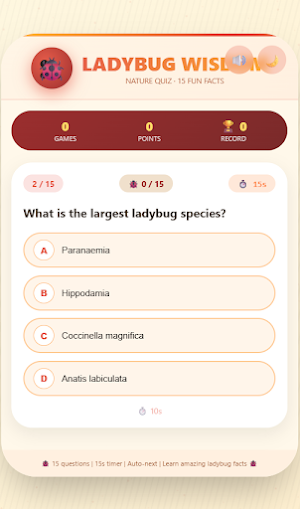 Ladybug Oscarspin: Nature Quiz Screenshot 1