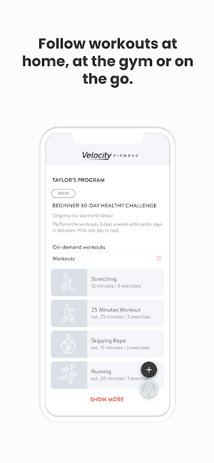 Velocity Fitness UK Training Screenshot 1