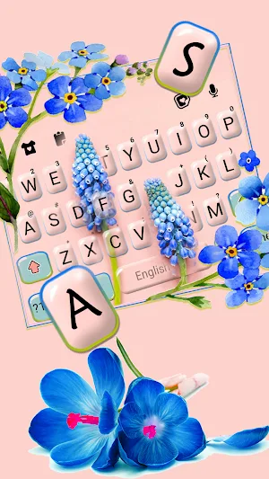 Spring Flowers Keyboard Background Screenshot 1