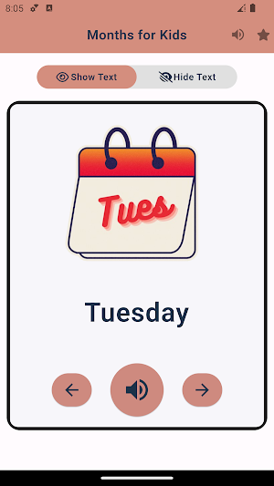 Days Flashcards For Kids Screenshot 2