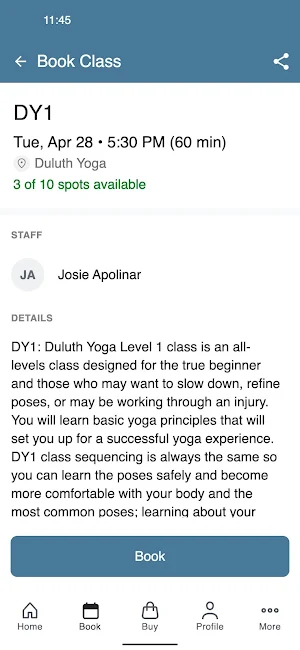 Duluth Yoga Screenshot 2