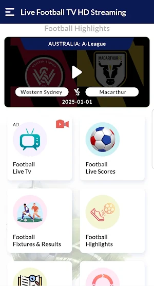 Live Football TV HD: Streaming Screenshot 1