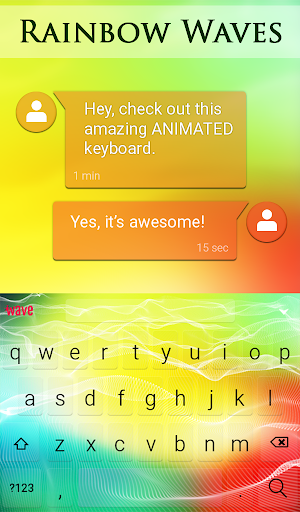 Rainbow Waves Keyboard + Live Wallpaper Screenshot 2