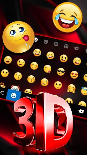 Red Black 3D Keyboard Theme Screenshot 2