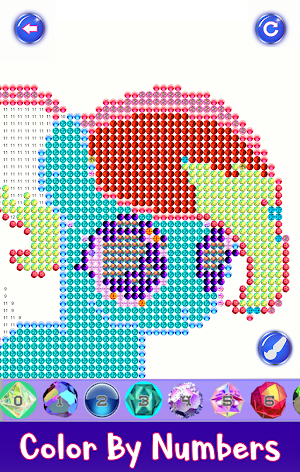 Animated Color by Number: Diamonds, Crystals, Neon Screenshot 1