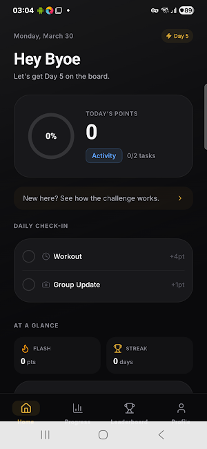 BYOE Health Challenge Screenshot 3