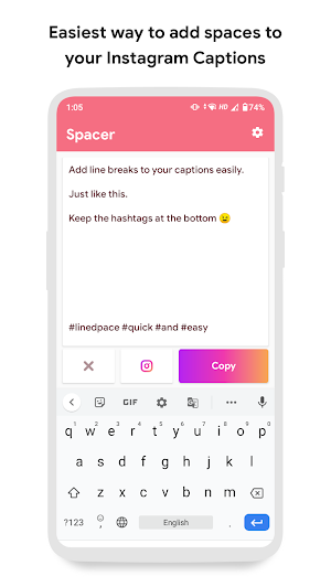 Line Spaces for Instagram - Adding Line Breaks Screenshot 0