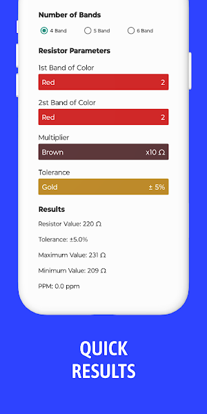 Resistor Color Code Calculator Screenshot 1