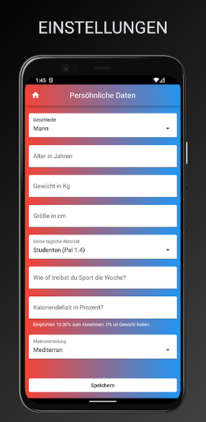 Kalorien und Makro Rechner Screenshot 3