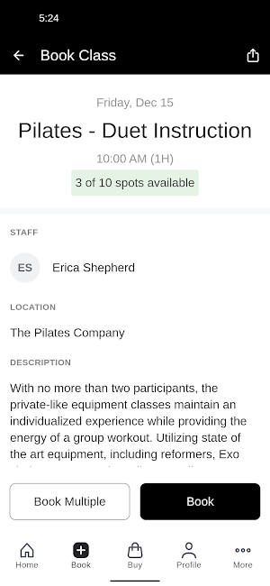 The Pilates Company Screenshot 2