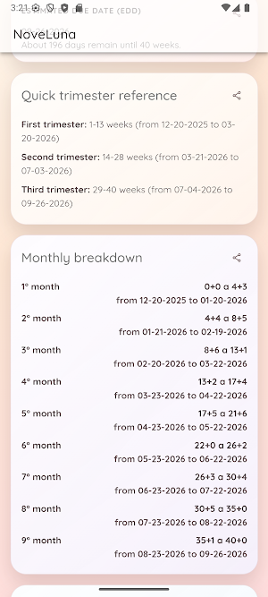 NoveLuna - Pregnancy Companion Screenshot 2