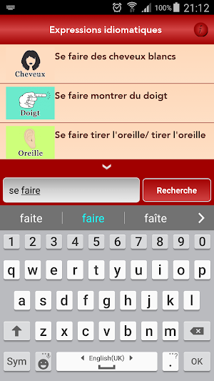 Expressions Idiomatiques françaises Screenshot 1