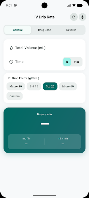 IV Drip Rate Calculator Screenshot 0