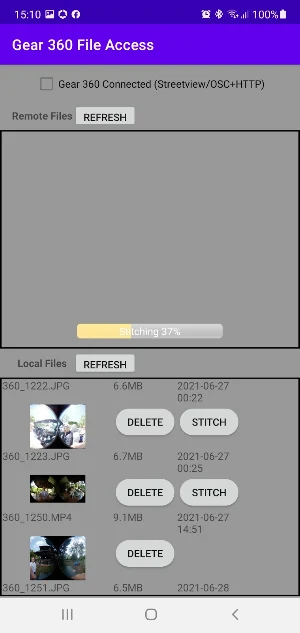 Gear 360 File Access & Stitcher Screenshot 3