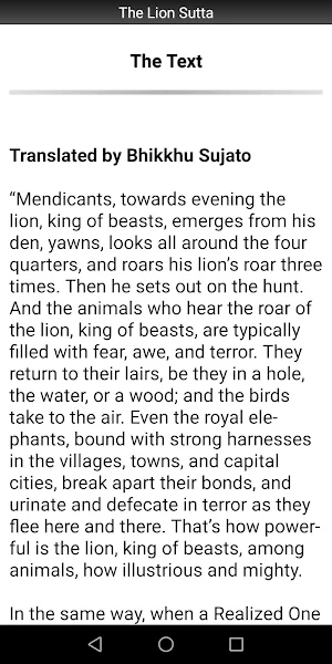 The Lion Sutta - Buddhism Screenshot 1