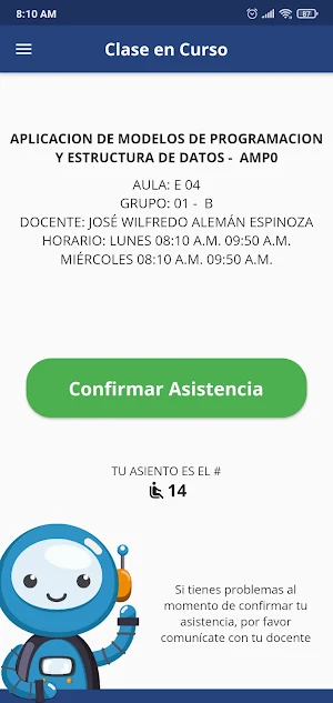 Asistencia a Clases UFG Screenshot 1
