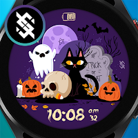 BFF7- Halloween Cat & Pumpkin