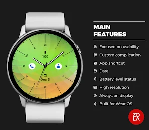 Analog Green Kiwi Watch Face Screenshot 1
